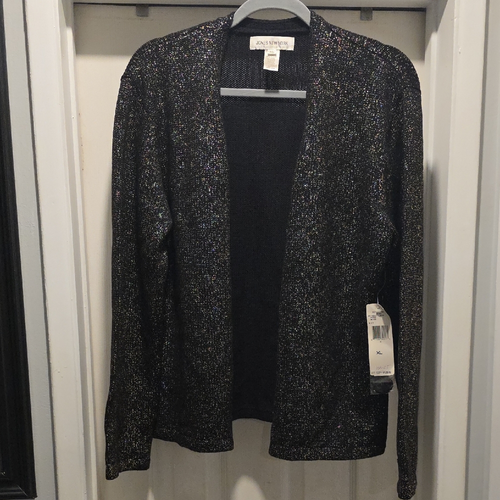 Dana Buchman Black Metallic Cardigan